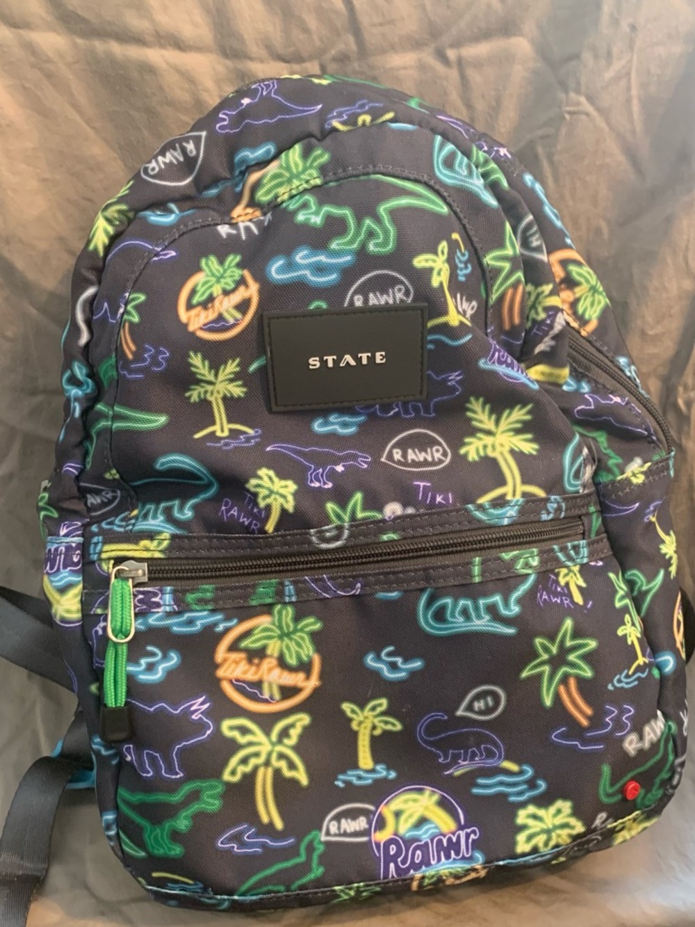 STATE Mini Kane Kids Backpack- Neon Dino